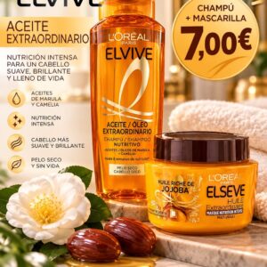 Pack L’Oréal Paris Elvive Aceite Extraordinario con champú y mascarilla capilar